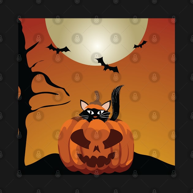 Halloween Pumpkin Cat I Holidays by Art by Ergate