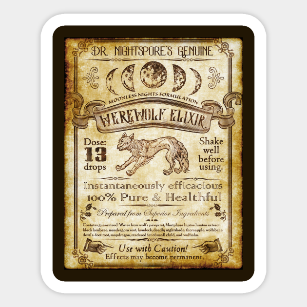 Werewolf Elixir - Werewolf - Sticker | TeePublic