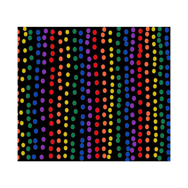 Rainbow Candy Dots on Black by DanielleGensler