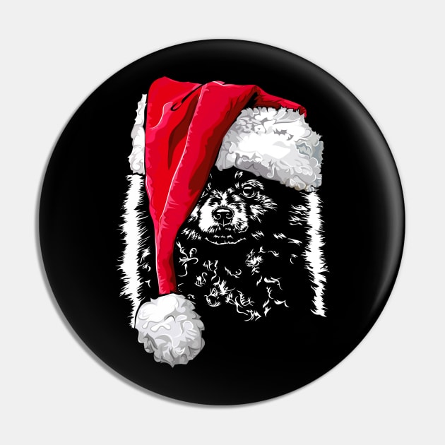 Funny Pomeranian Santa Christmas dog mom Pin by wilsigns