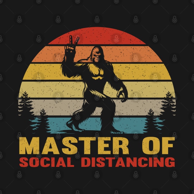 Retro Introvert Social Distancing Vintage Antisocial Bigfoot Sunset by Graphic Monster