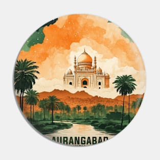 Aurangabad India Vintage Tourism Travel Pin