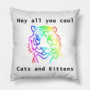 Cool Rainbow Tiger Memes Pillow