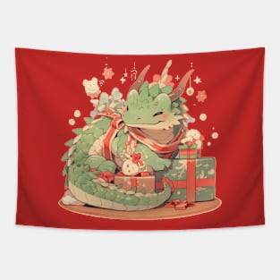 Happy little xmas dragon Tapestry