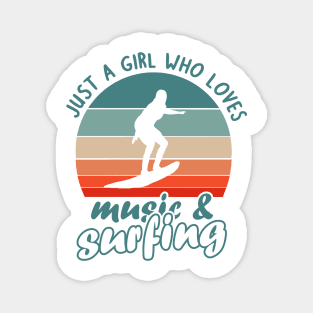 Women surfing girl surfboard vacation wave Magnet