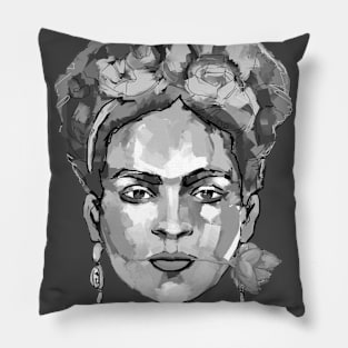 Frida Kahlo Black and White 3 Pillow