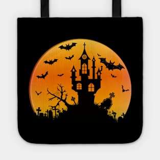 Spooky Moon Halloween Witch Monster Ghost Pumpkin Tote