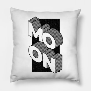 Moon - Retro 3D Typography T-Shirt | Expanse Collective Pillow