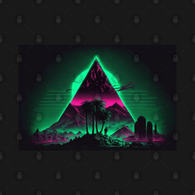 Synthwave Aesthetic Eye Of The Illuminati by Nightarcade