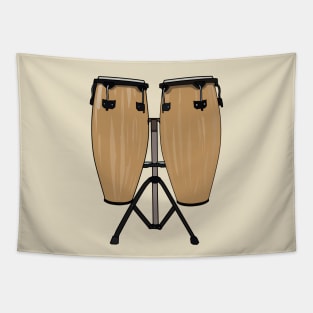 Bongo drum cartoon illustration Tapestry