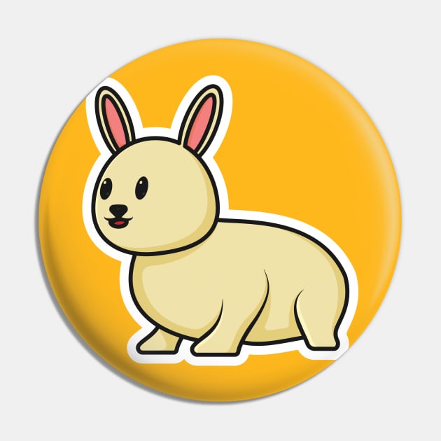 Cute Baby Rabbit Sitting Cartoon Sticker vector illustration. Animal nature icon concept. Funny furry white hares, Easter bunnies sitting sticker vector design with shadow. Pin by AlviStudio