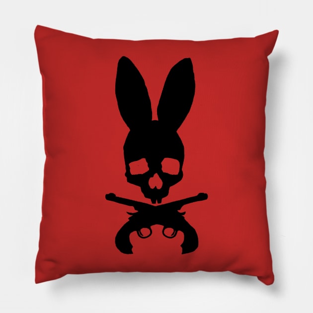 Bunny Roger Silhouette Pillow by The Fox's Herring