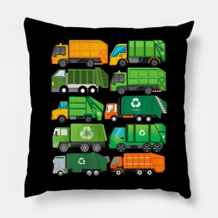 Garbage Truck Recycling Day Trash Waste Separation Birthday Pillow