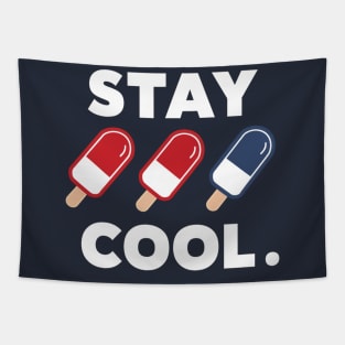 Stay Cool Popsicle Summer Rocket Pop Red White and Blue Tapestry