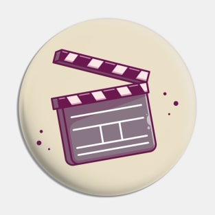 Clapper Board Movie Cartoon Pin