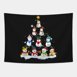 Funny Snowman Christmas Tree T-Shirt Ornament Deco Tapestry