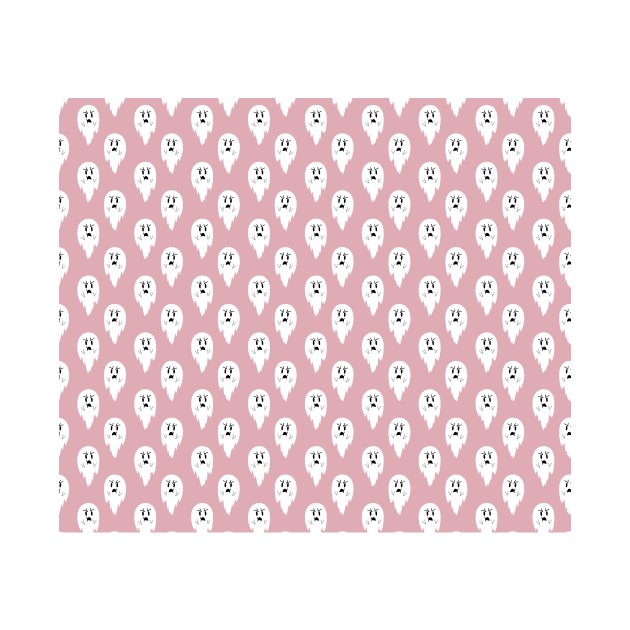 Pouty Ghost Pink Pattern by saradaboru
