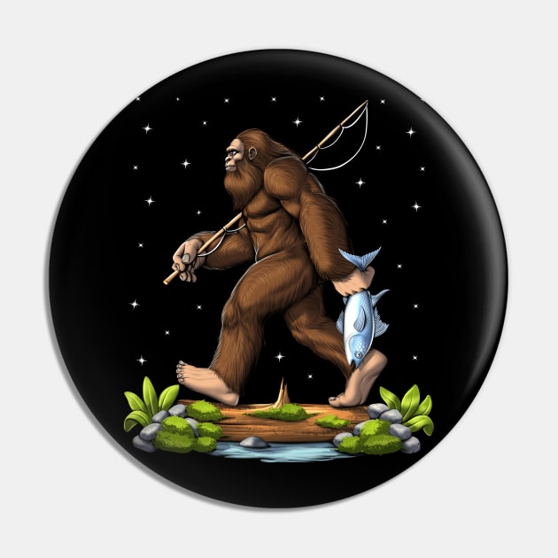 Bigfoot Fishing Pin by underheaven