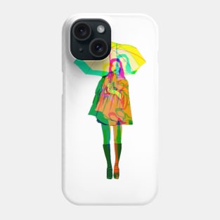 A woman with an umbrella Phone Case