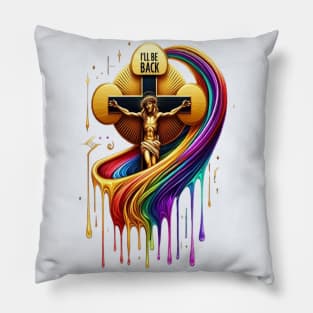 Contemporary Artistic Design of Crucified Figure Pillow