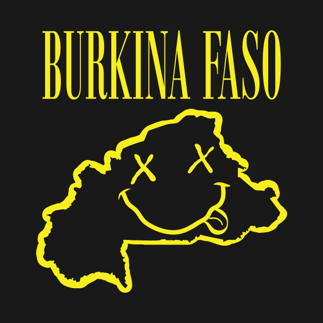 Vibrant Burkina Faso Africa x Eyes Happy Face: Unleash Your 90s Grunge Spirit! Smiling Squiggly Mouth Dazed Smiley Face by pelagio