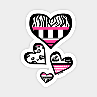 Hot Pink Y2K Busy Stripes Magnet