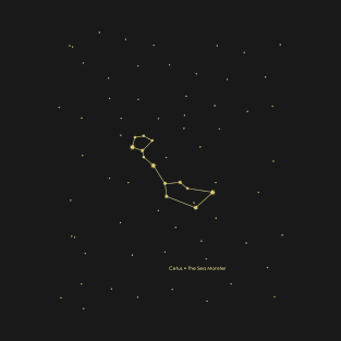 Cetus Constellation. Gold T-Shirt