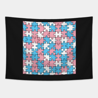 Trans Pride Puzzle Pattern Tapestry