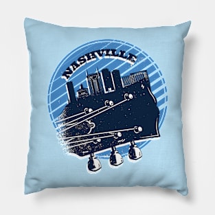 Vintage Nashville Skyline on Guitar Headstock Pillow