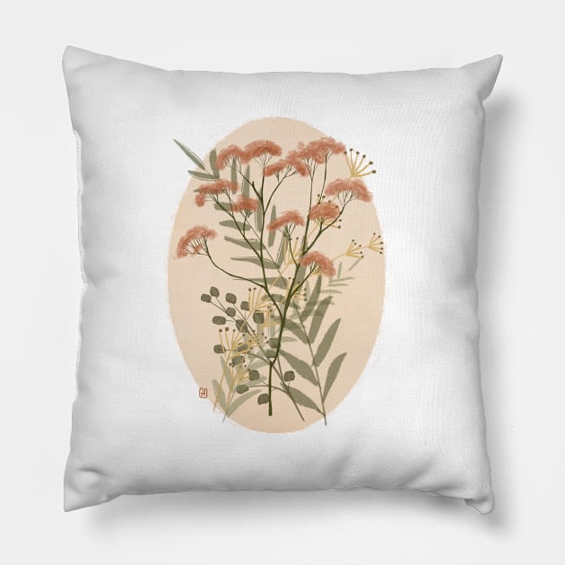 Oval Botanical Pillow by JessieFroese