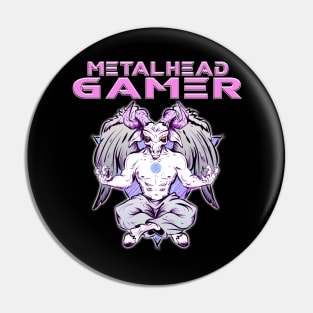 Metalhead Gamer Baphomet Meditate Pink Pin