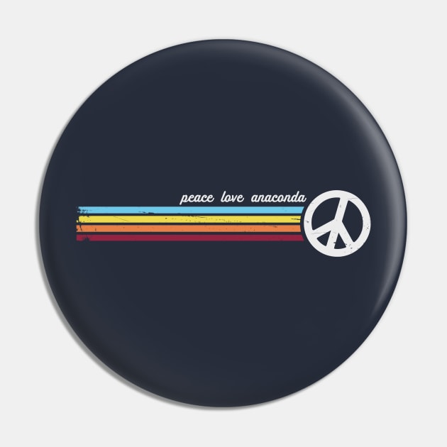 Peace Love Anaconda Pin by Jitterfly