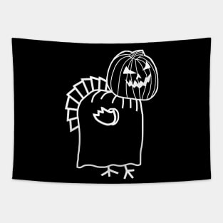 Spooky Thanksgiving Turkey Wearing Halloween Costume Tapestry