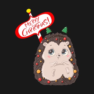 Merry Christmas 2022 with a Cute and Fluffy Hedgehog T-Shirt