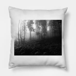 Dark and mysterious forest photo Pillow