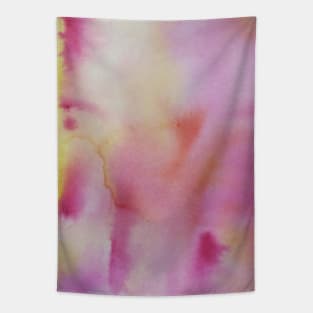 Pink and Yellow Watercolour Painting Tapestry