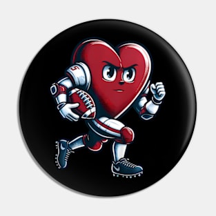 Valentines Day Heart Football Player Team Sports Pin