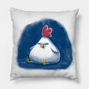 Angry Chicken Blues Pillow