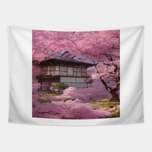 A Pink House at the End of the Street Tapestry