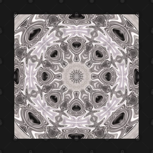 A Pearl and Black Onyx Abstract Mandala of Plunged Daggers, Hearts and Flowers by karenmcfarland13