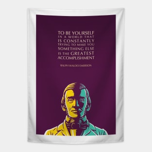 Ralph Waldo Emerson Inspirational Quote: To be Yourself Tapestry