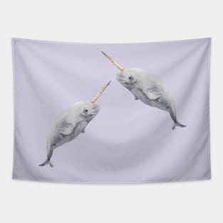 Baby Watercolor Narwhal Tapestry