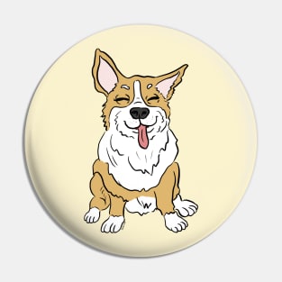 Corgi smiling Pin