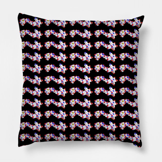 Beta Endorphin Molecule Chemistry Pillow by ChemECool