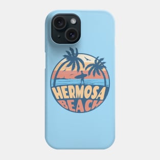 Vintage Surfing Hermosa Beach, California // Retro Summer Vibes // Grunge Surfer Sunset Phone Case