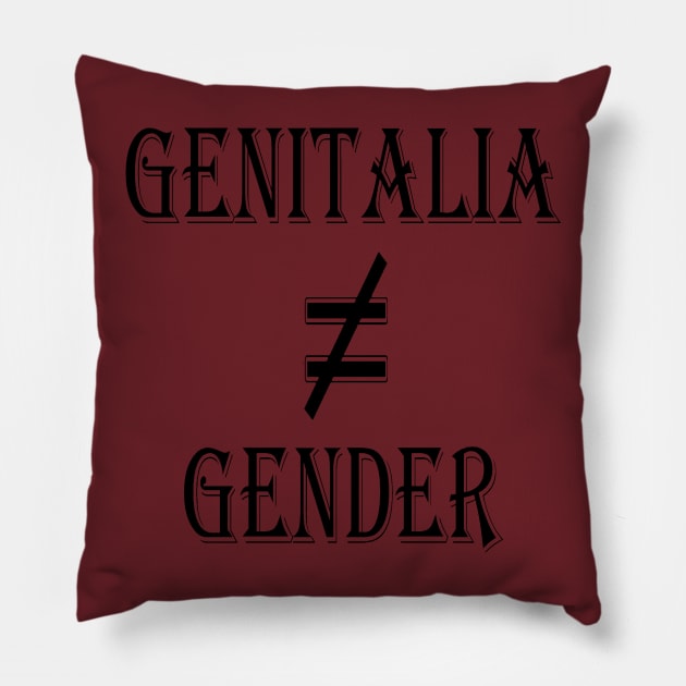 Genitalia ≠ Gender Pillow by ToriJones