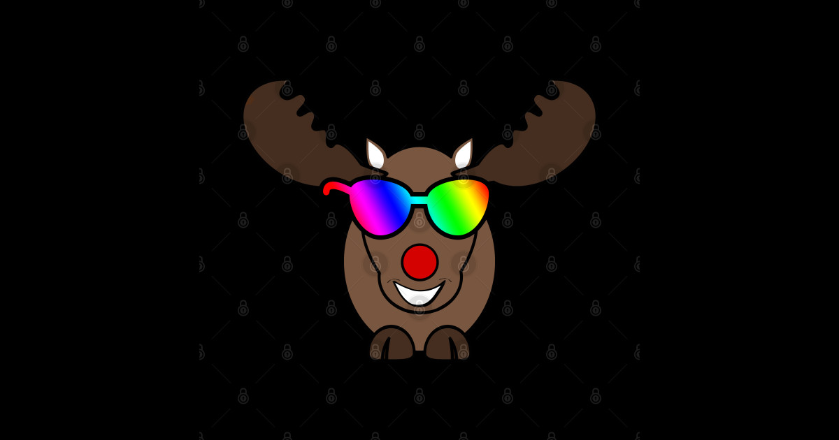 Cool Rudolph - Rudolph With Glasses - Sticker | TeePublic