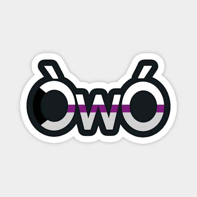 ÒwÓ Demisexual angry owo pride emoticon Magnet by Skrayer1219