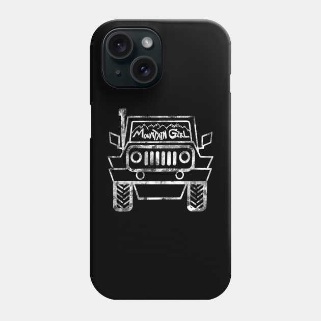 Mountain Girl 4x4 Jeep Driver off-road renegade rubicon wrangler off the beaten path Phone Case by BrederWorks