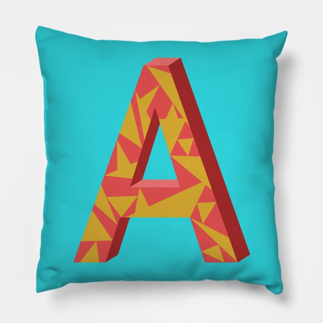 Letter A 3D Design Pillow by PatrioTEEism